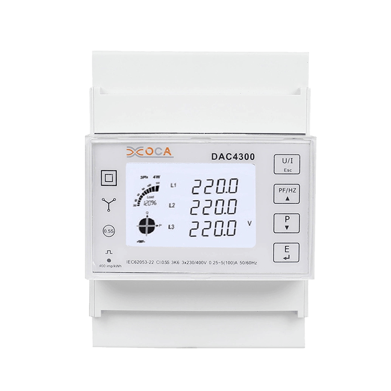 Dac4300 DIN Rail LCD Three Phase na may Transformer Energy Meter