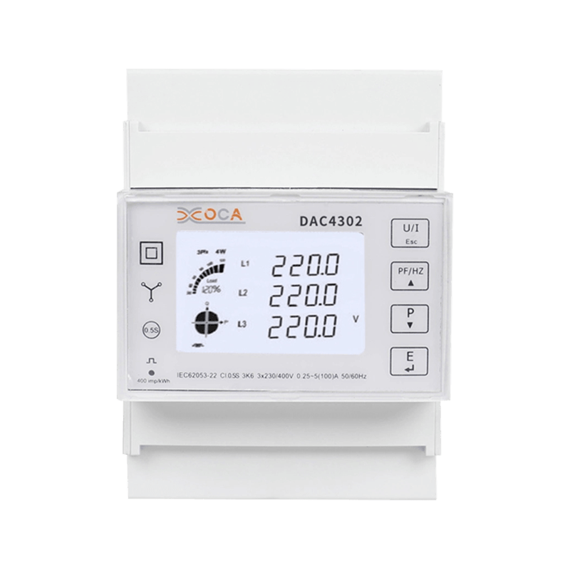 Dac4302 DIN Rail AC Three Phase 2t Electric Energy Meter