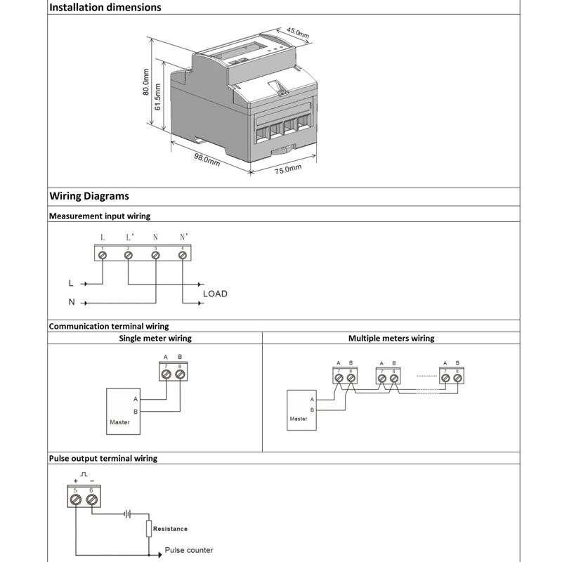 Dac4101c DIN Rail DC Bagong Teknolohiya Smart Energy Meter