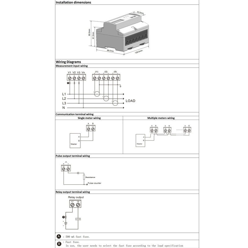 Dac7321C-CT DIN Rail Wireless na may CT Electronic Smart Energy Meter